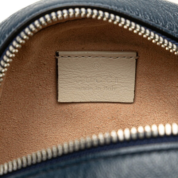 GUCCI Blue Leather GG Marmont Shoulder Bag - Picture 9 of 12
